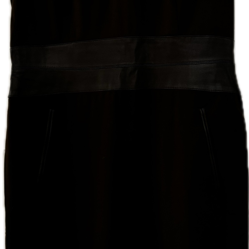 Lafayette 148 New York Chocolate Brown Dress with genuine leather bodice